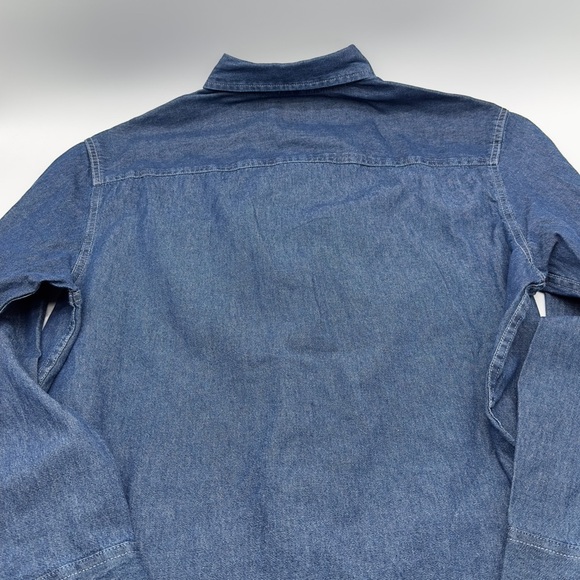 LA Autoshow Port and Company Denim Shirt Mens Large Blue Long Sleeve Button Down - Picture 9 of 9